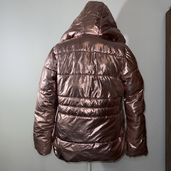 Metallic Rose Gold Puffer Jacket - Picture 5 of 5